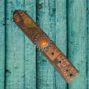 Completely Upcycled brown leather cuff
